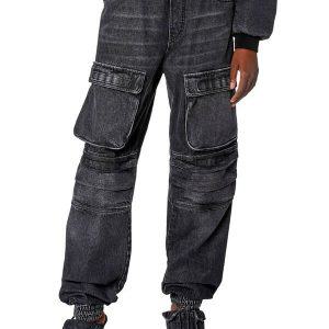 Diesel Regular Jeans D-Mirt 0HLAA Black/Dark grey Woman